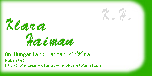 klara haiman business card